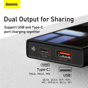 Baseus Super Mini Digital Display Quick Charge Power Bank 10000mAh 22.5W (6610320162879)