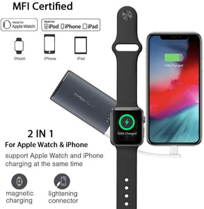 MIPOW Portable Apple Watch Charger, MFi Certified Magnetic 6000mAh Power Bank with Built-in iPhone Fast Charging Cord Cable, Pocket-sized Battery for iWatch - Custom Mac BD (4460931252287)