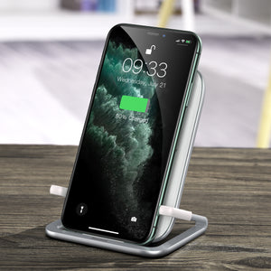 Baseus Rib Horizontal and Vertical Holder Wireless Charging for iPhone & Samsung 15W- White (4841044377663)