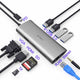 WiWU Alpha 11 in 1, WiWU Type C Hub, 11 in 1 Adapter with USB C to RJ45, HD MI, VGA, 4USB, Card Reader, 3.5 mm audio and Type C - Custom Mac BD (4439849467967)