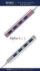 WiWU Alpha 440, WIWU USB Hub 4 Ports Multi USB Adapter for MacBook Pro Air USB Splitter - Custom Mac BD (4439836950591)
