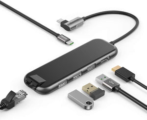 Baseus Superlative Multifunctional HUB (Type-C to 3 x USB3.0 + 4K HDMI + RJ45 + PD) (4702226841663)