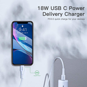 Baseus Traveler PD 18W Quick Charger with Cable Type C to Lightening (4745941680191)