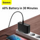 Baseus GaN Mini Quick Charger C+C+U 120W PD Fast Charging 4.0 QC3.0 Quick Charge USB Type C Fast Charger With 100W Type-C Cable For Laptop Tablet (4745721905215)