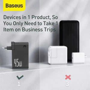 Baseus 45W 2 in 1 GaN PD Quick Charger & 10000mAh Power Bank (4709930434623)