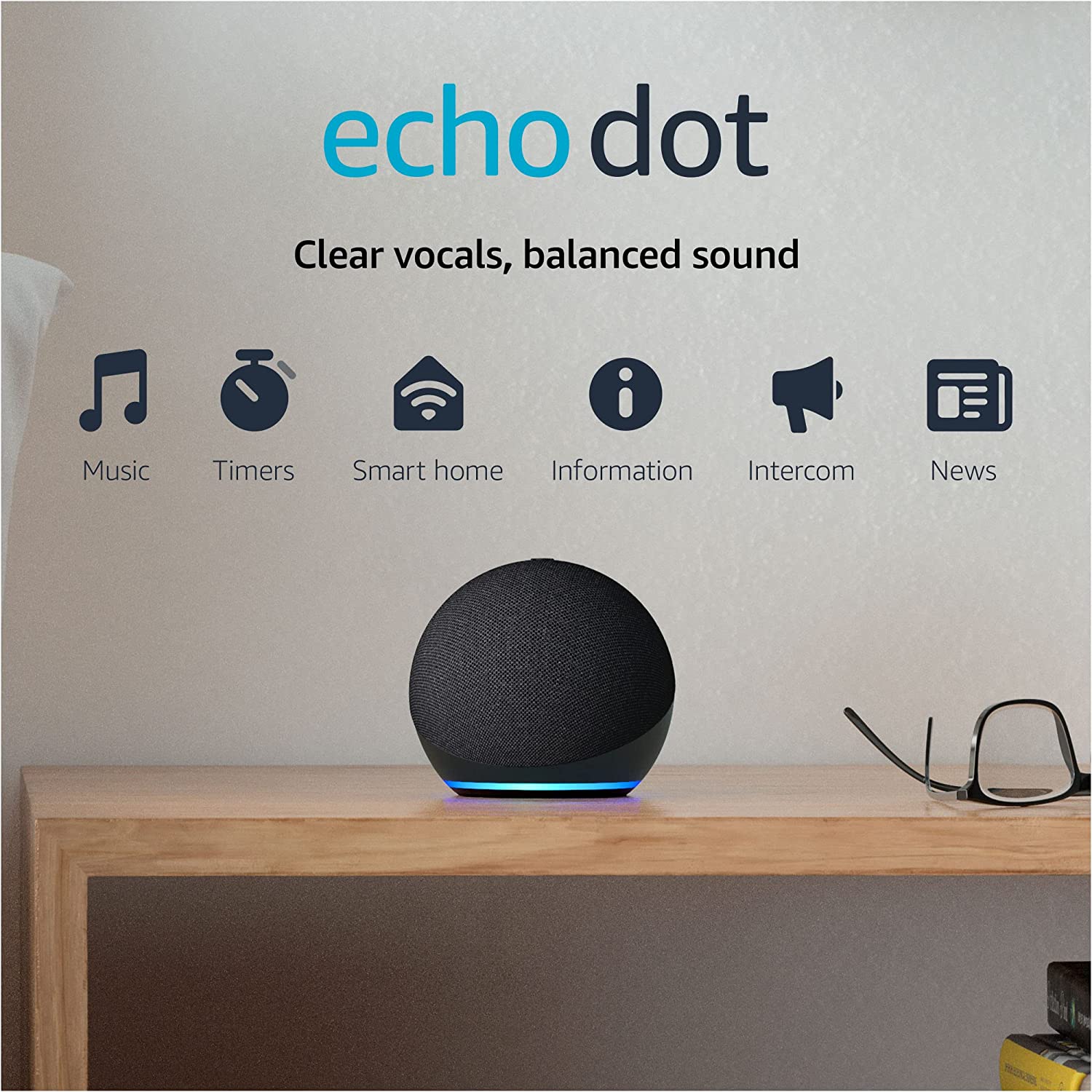 Echo Dot 4th Gen, Smart speaker Alexa