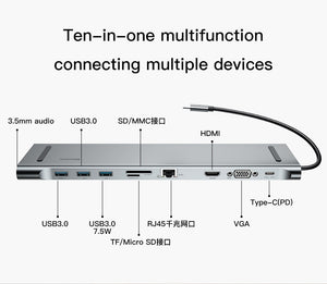 Baseus USB Hub 10 In 1 - Custom Mac BD (1295977283652)