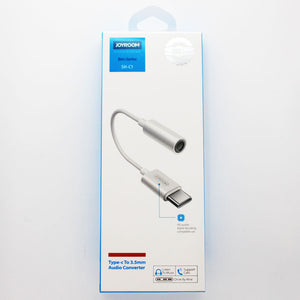 JOYROOM USB Type C to 3.5mm Headphone Jack Adapter (SH-C1) White, Black (4705776205887)