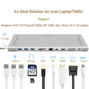 Wiwu Multi-function 11 In 1 Hub USB Type-c Docking Station Universal - Custom Mac BD (1303022633028)