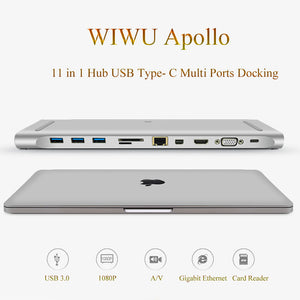Wiwu Multi-function 11 In 1 Hub USB Type-c Docking Station Universal - Custom Mac BD (1303022633028)