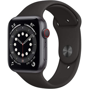 Brand New Apple Watch - Series 6 - Space gray aluminum case with sport band strap Black (GPS) 44MM (4818307219519)