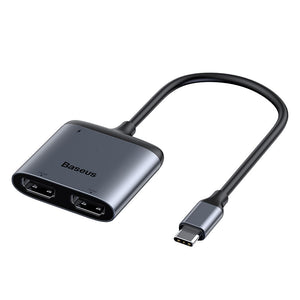 Baseus Enjoy series Type-C to HDMI*2+PD HD intelligent HUB adapter (4686987755583)