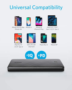 Anker PowerCore Slim 10000 PD, USB-C Portable Charger (18W), 10000mAh Power Delivery Power Bank for iPhone 11 / Pro / 8/ XS/XR, S10, Pixel 3, iPad Pro 2018, and More - Custom Mac BD (4461022019647)