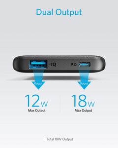 Anker PowerCore Slim 10000 PD, USB-C Portable Charger (18W), 10000mAh Power Delivery Power Bank for iPhone 11 / Pro / 8/ XS/XR, S10, Pixel 3, iPad Pro 2018, and More - Custom Mac BD (4461022019647)
