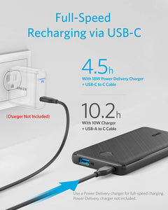Anker PowerCore Slim 10000 PD, USB-C Portable Charger (18W), 10000mAh Power Delivery Power Bank for iPhone 11 / Pro / 8/ XS/XR, S10, Pixel 3, iPad Pro 2018, and More - Custom Mac BD (4461022019647)