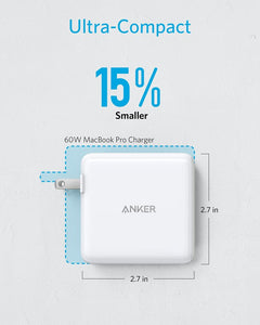 Anker PowerPort Atom PD 2 60W 2-Port USB C Charger, [GaN Tech] Ultra Compact Foldable Type C Wall Charger, Power Delivery for MacBook Pro/Air, iPad Pro, iPhone XR/XS/Max/X/8, Pixel, Galaxy, and More - Custom Mac BD (4461062291519)