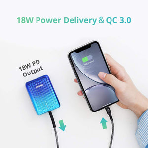 Zendure Power Bank Supermini 10,000mAh USB-C 18W PD Portable Charger Credit Card Size Ultra-Small Fast Charging External Batteries for iPhone, Samsung Galaxy, Nintendo Switch and More-Blue Horizon - Custom Mac BD (4461054754879)