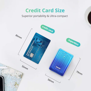 Zendure Power Bank Supermini 10,000mAh USB-C 18W PD Portable Charger Credit Card Size Ultra-Small Fast Charging External Batteries for iPhone, Samsung Galaxy, Nintendo Switch and More-Blue Horizon - Custom Mac BD (4461054754879)