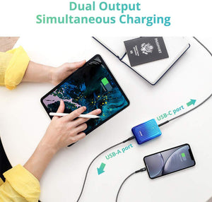 Zendure Power Bank Supermini 10,000mAh USB-C 18W PD Portable Charger Credit Card Size Ultra-Small Fast Charging External Batteries for iPhone, Samsung Galaxy, Nintendo Switch and More-Blue Horizon - Custom Mac BD (4461054754879)