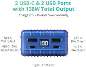 Zendure Portable Charger, SuperTank 27,000mAh External Battery with Dual USB-C PD (100W&60W) and USB-A (15W&18W), QC 3.0 Power Bank for USB-C laptops, MacBook, iPad Pro, Nintendo Switch, etc - Custom Mac BD (4461013008447)